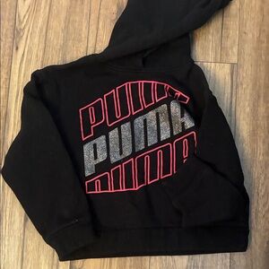 Puma Black Hoodie with Red and Glitter Logo
